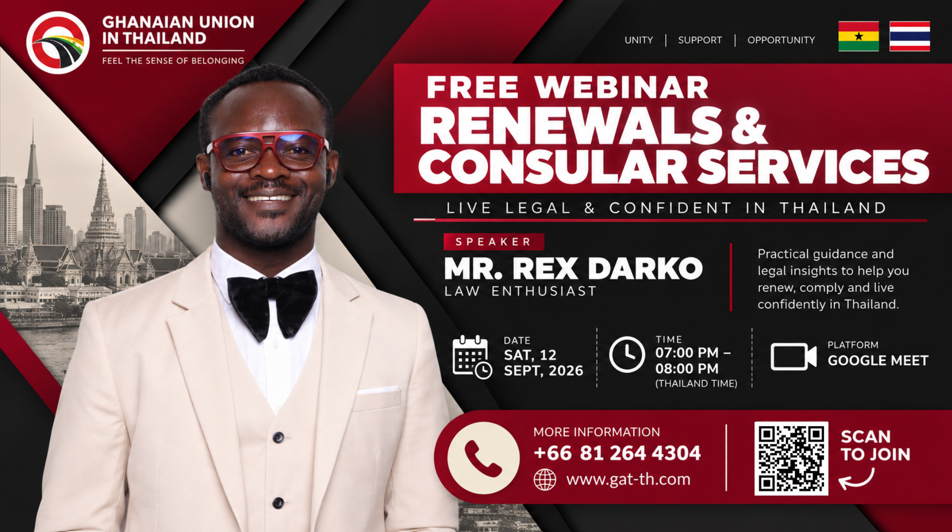 Ghanaian Union in Thailand to Host Free Webinar on Renewals and Consular Services